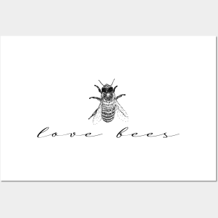 Bee Love Bees Spring Protect Honey Vegan Plants Save Earth Planet Posters and Art